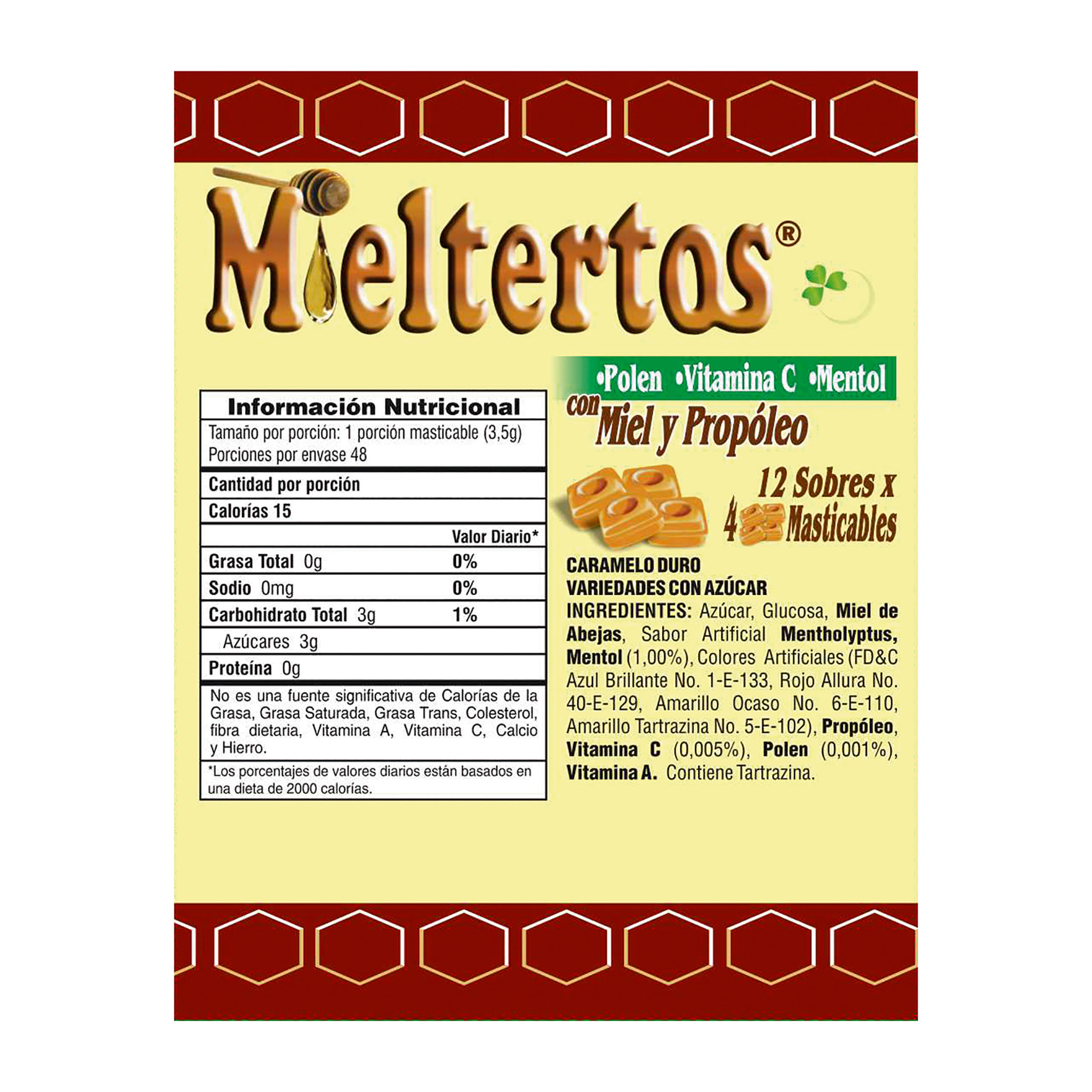 MIELTERTOS PASTILLAS MASTICABLES x12 SOBRES 2