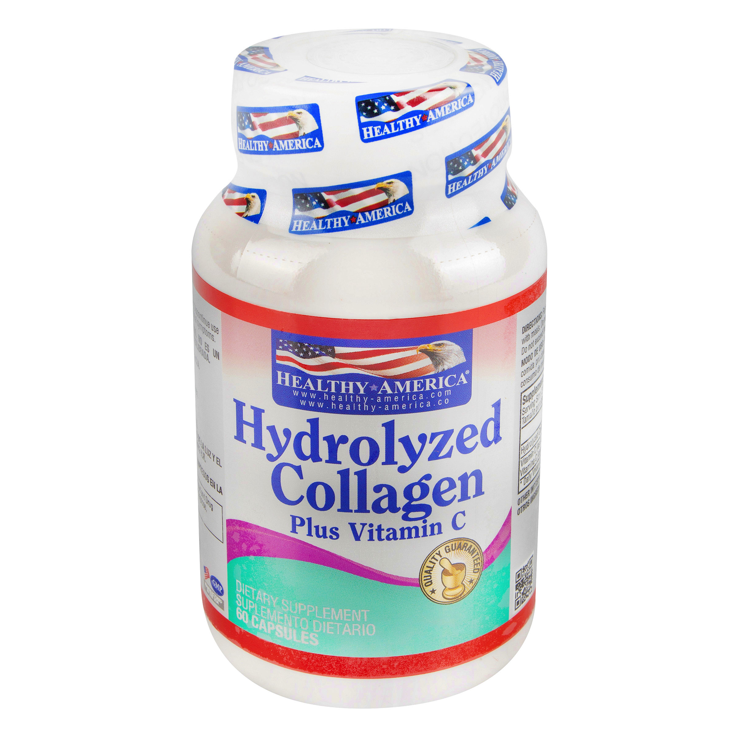 HYDROLYZED COLLAGEN 1500 MG PLUS VITAMIN C 60 CAP HEALTHY AMERICA 5