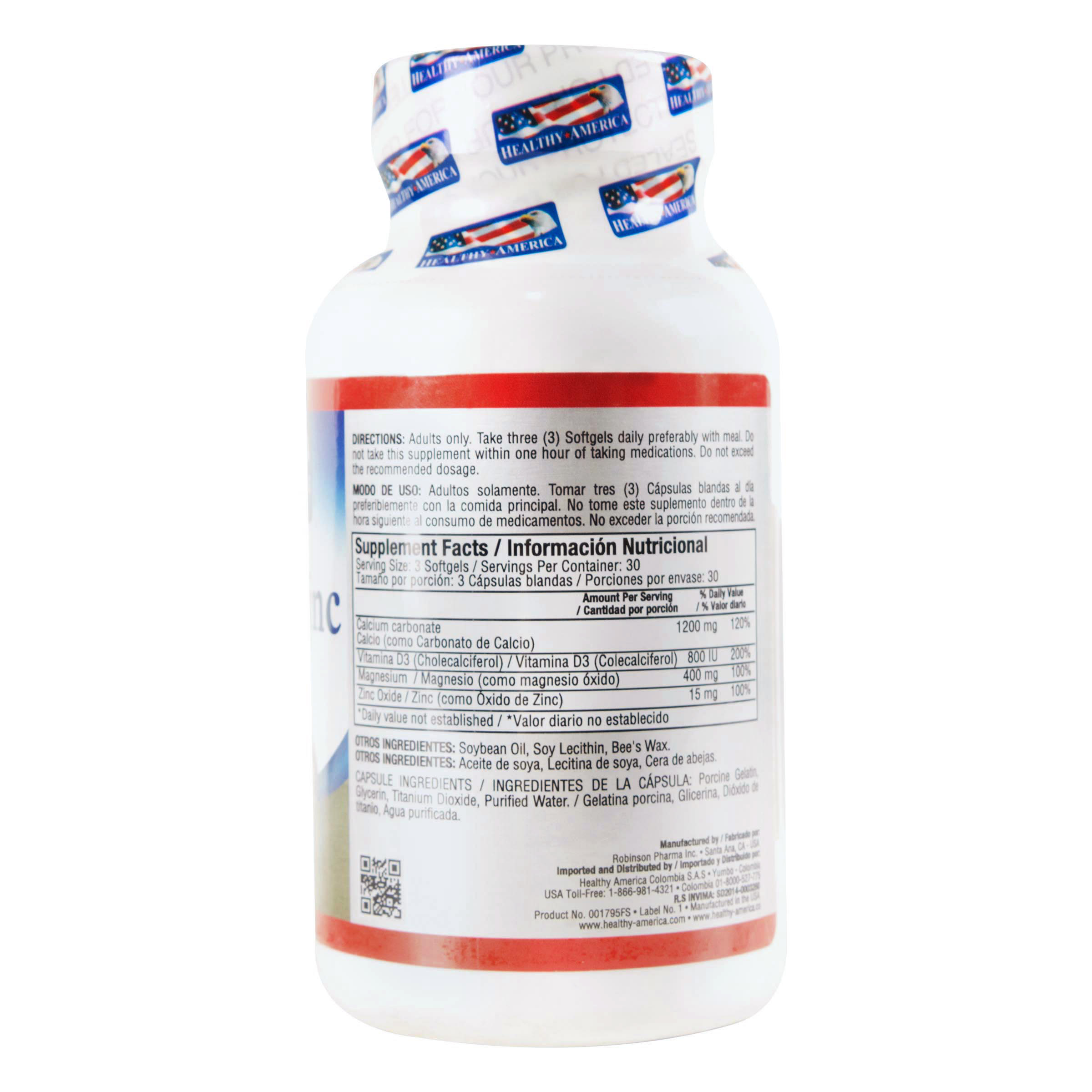 CAL MAG ZINC PLUS V D3 90 CAP HEALTHY AMERICA 4