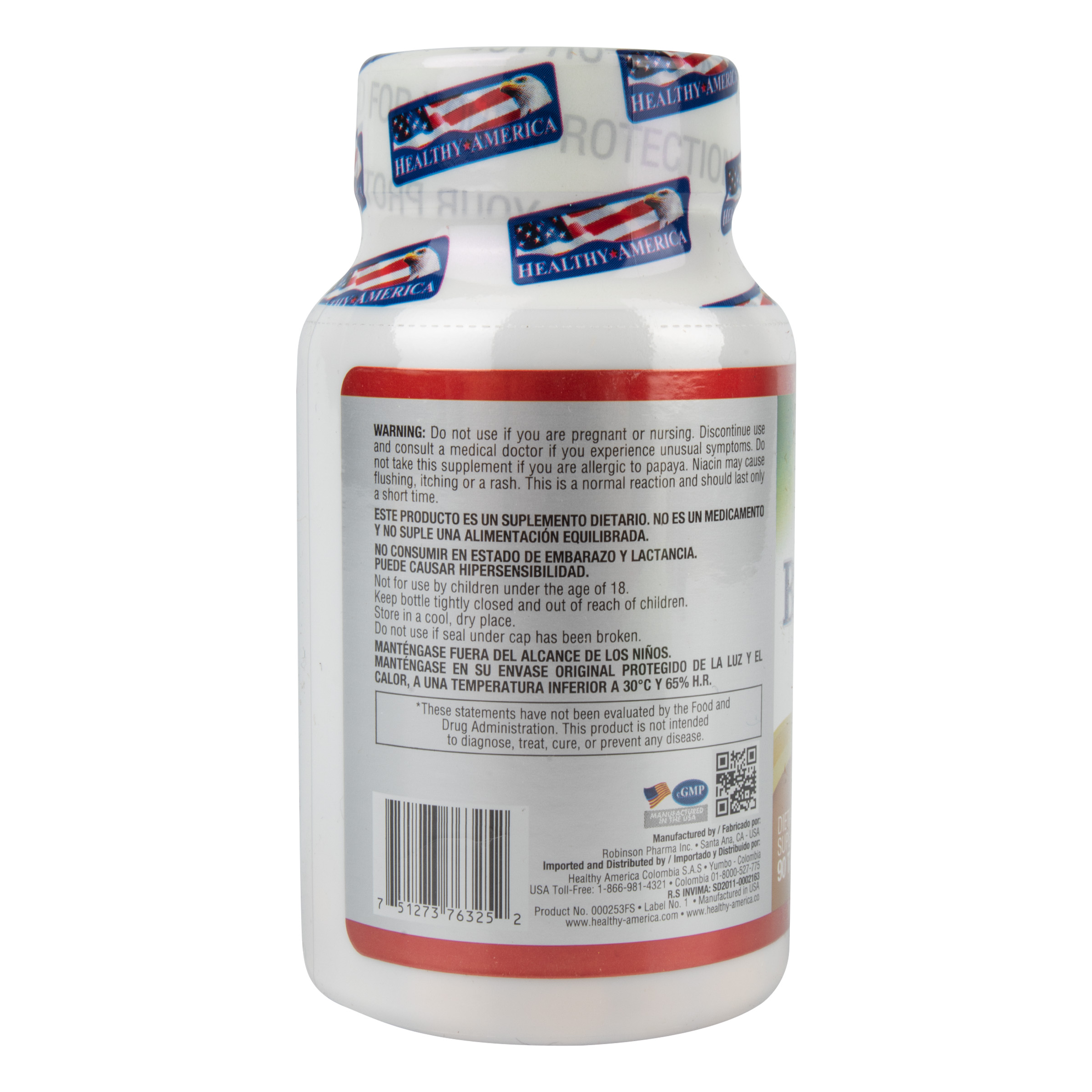 B COMPLEX whit B-12 FRASCO * 90 tabletas HEALTHY DE AMERICA 2
