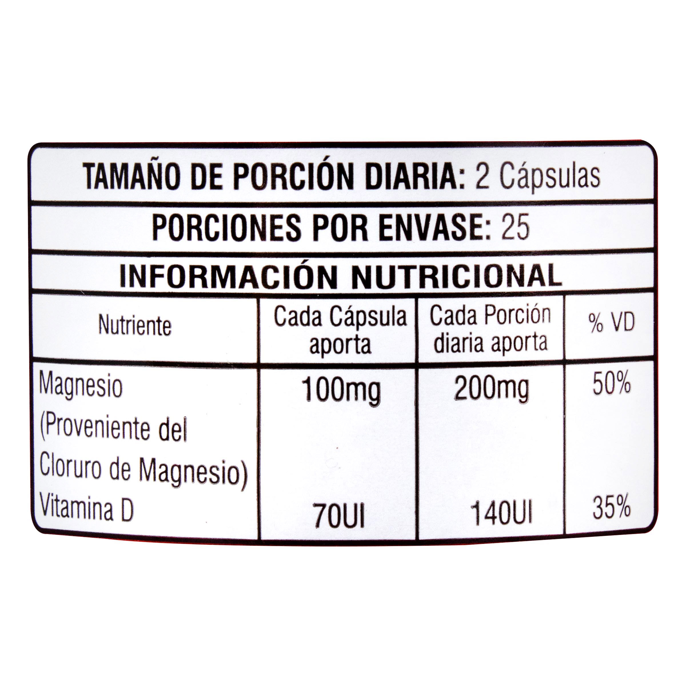 CLORURO DE MAGNESIO FRASCO * 50 CAP 5