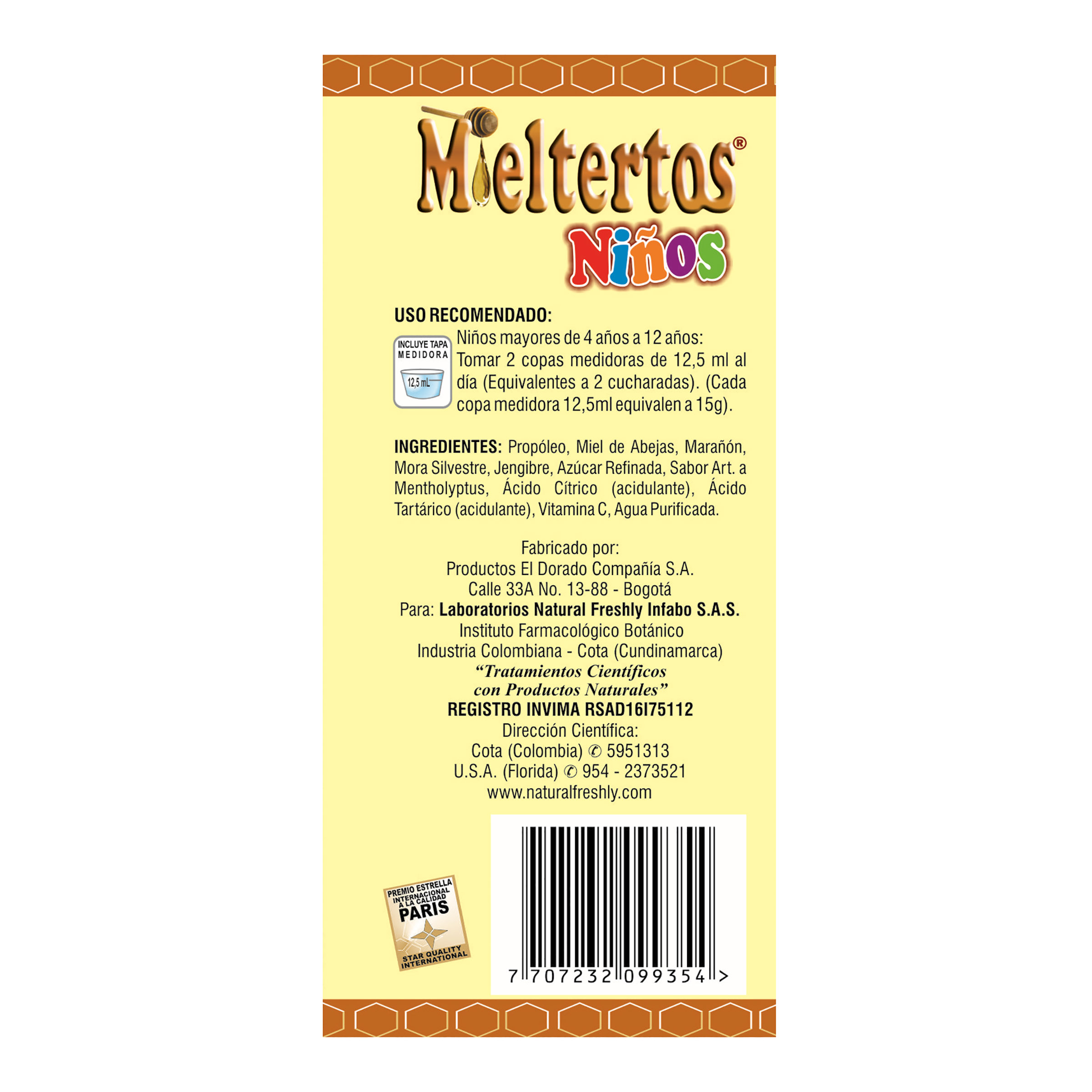 MIELTERTOS PROPOLEO NIÑOS *180 ML 3