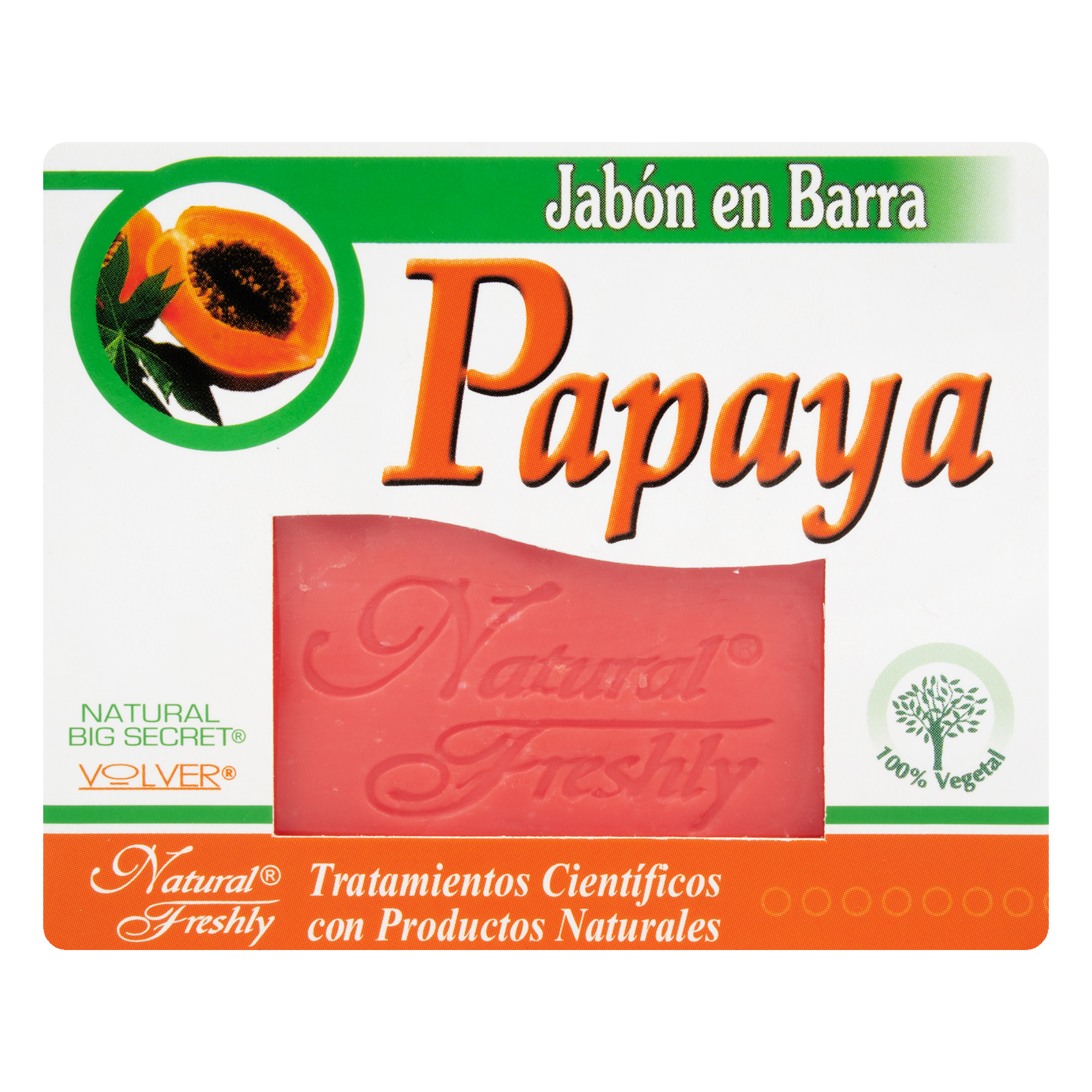 JABON DE PAPAYA BARRA * 90 GR NATURAL FRESHLY
