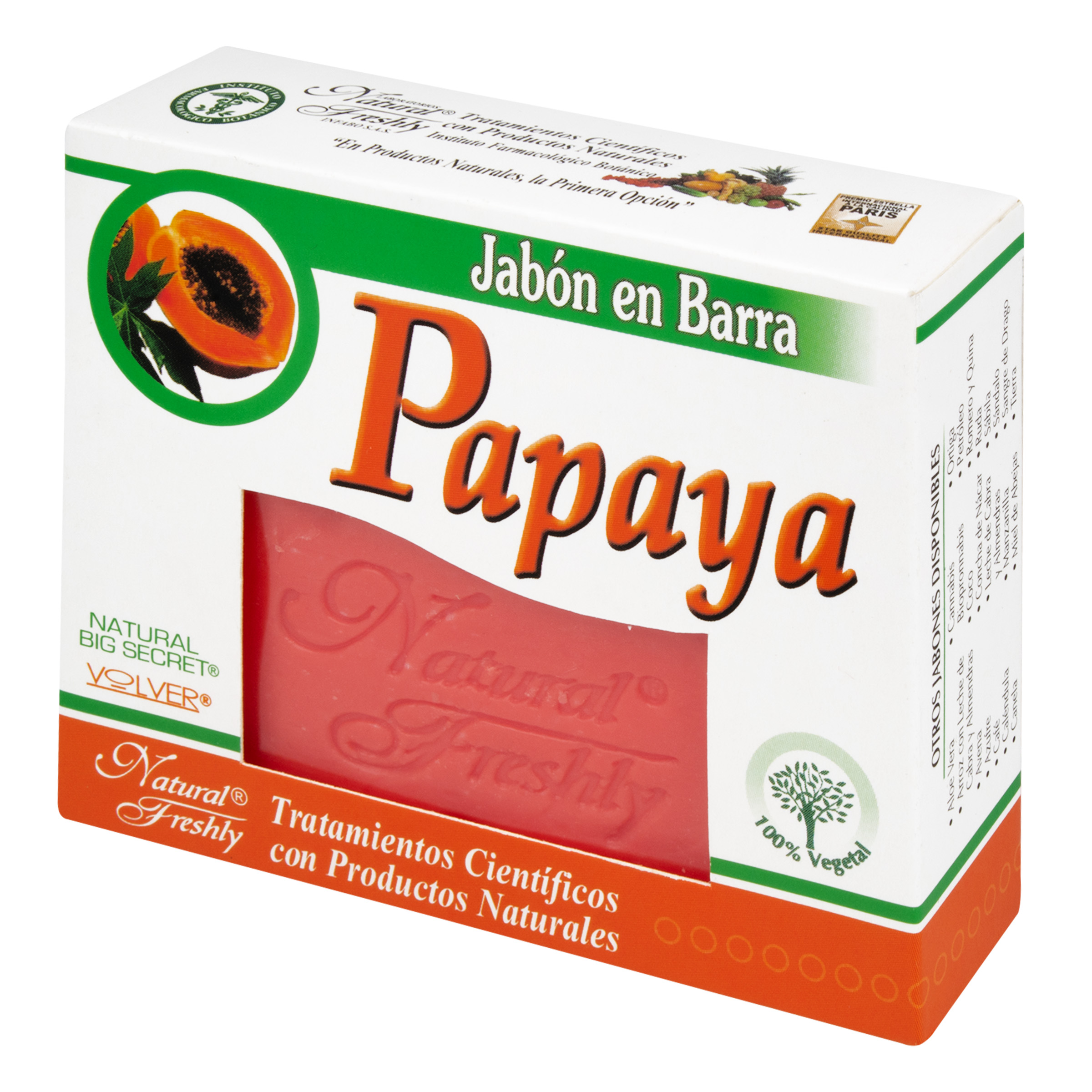 JABON DE PAPAYA BARRA * 90 GR NATURAL FRESHLY 7