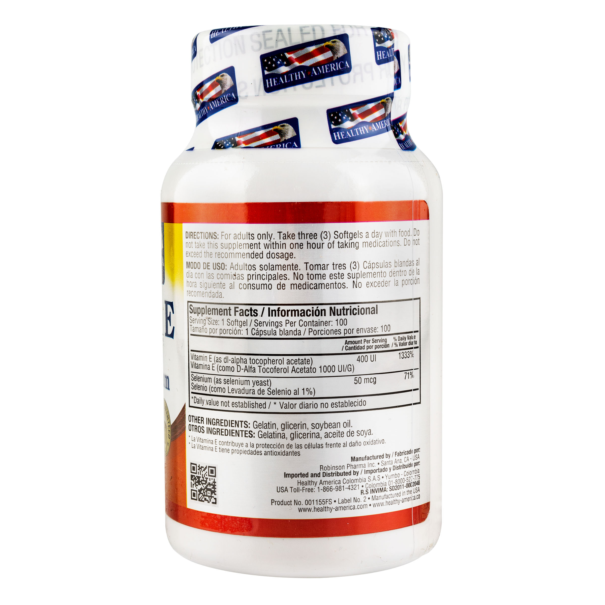 VITAMINA E 400 IU WHIT SELENIUM X 100 CAP 4
