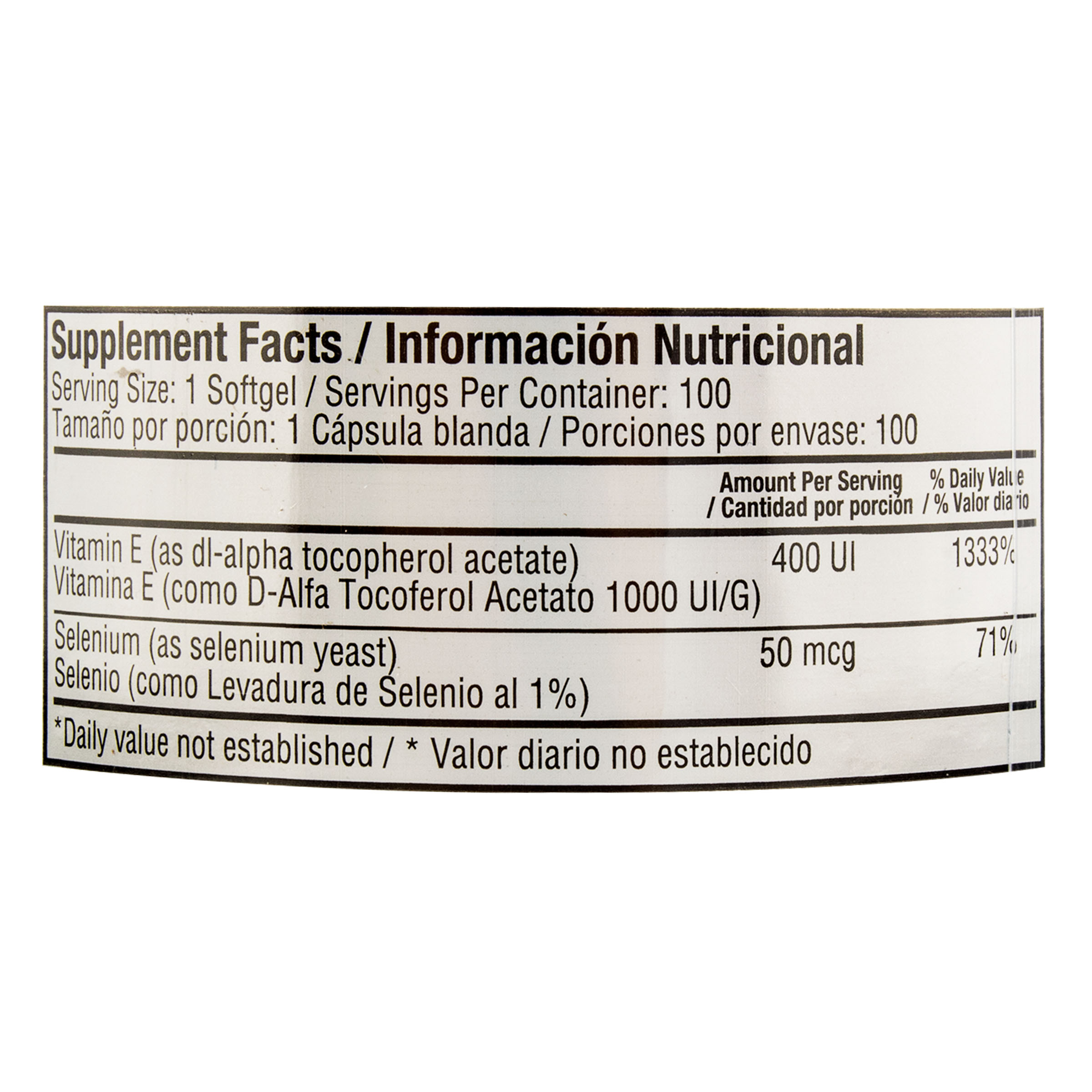 VITAMINA E 400 IU WHIT SELENIUM X 100 CAP 7